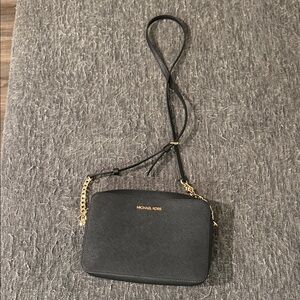Michael Kors Black Crossbody Bag with Gold Hardware